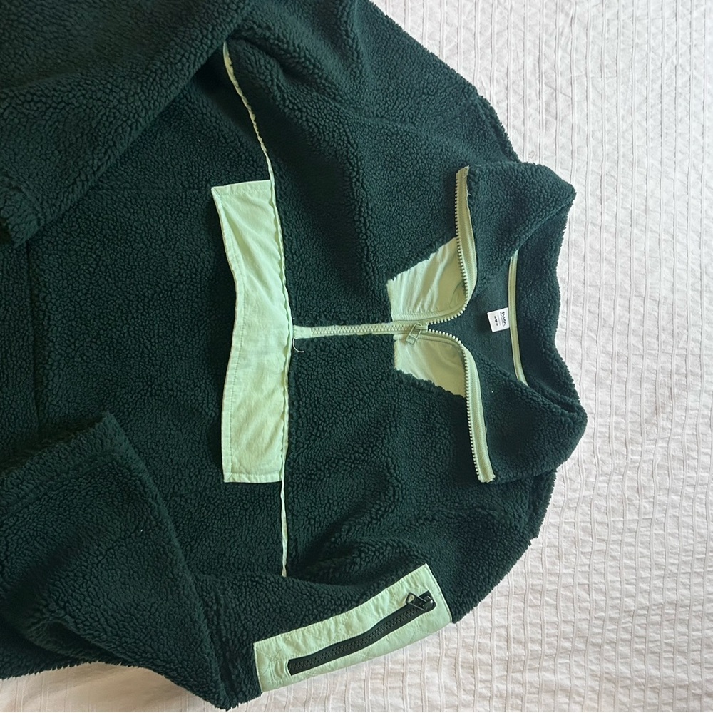 Green Sherpa Quarter-Zip Pullover